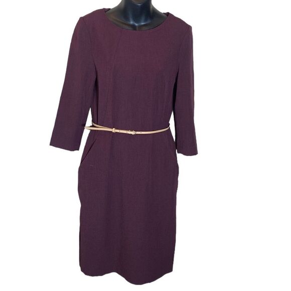 M.M. Lafleur burgundy etsuko dress size 4 sheath office corpcore - Picture 3 of 9